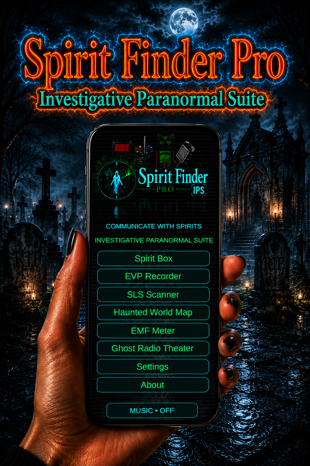 Spirit Finder Pro app main menu screenshot